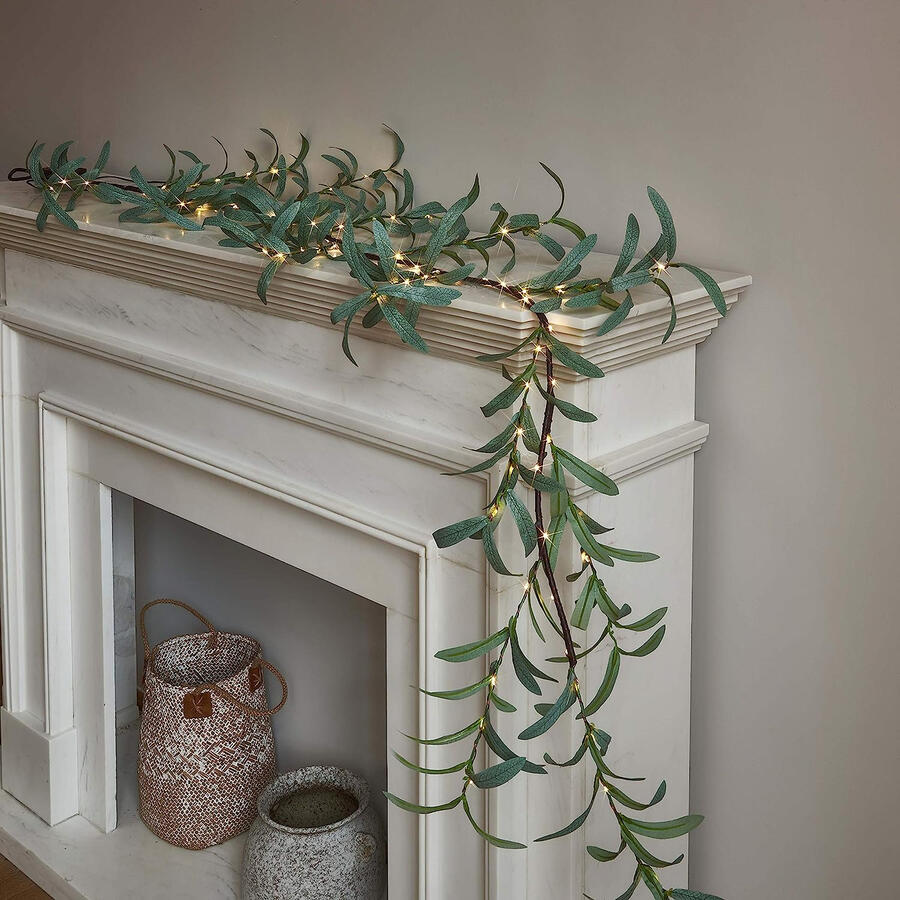 Lighted olive garland