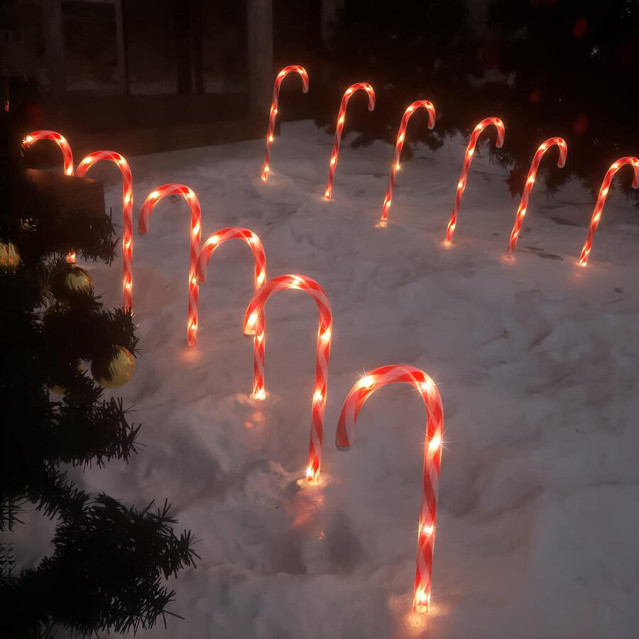 Christmas candy cane outdoor lights